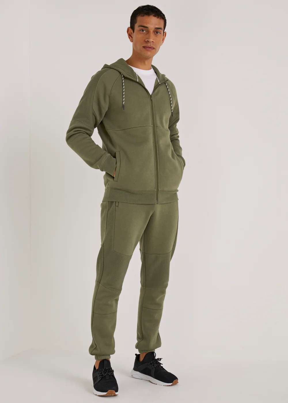 US Athletic Khaki Military Zip Up Hoodie - XS Image 4