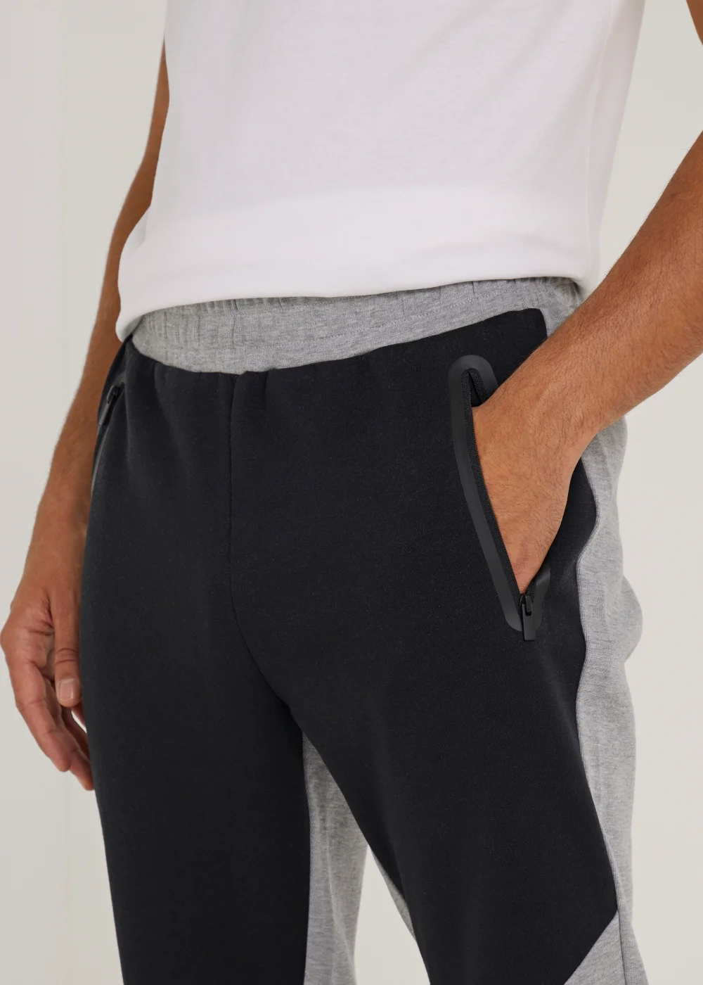US Athletic Grey & Black Bonded Joggers - Extra small Image 4