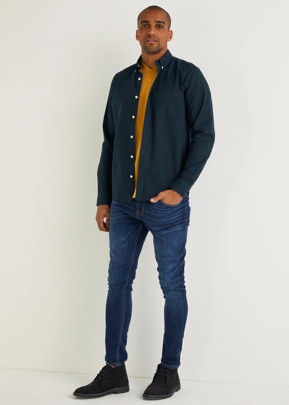 Navy Oxford Shirt - S Image 1