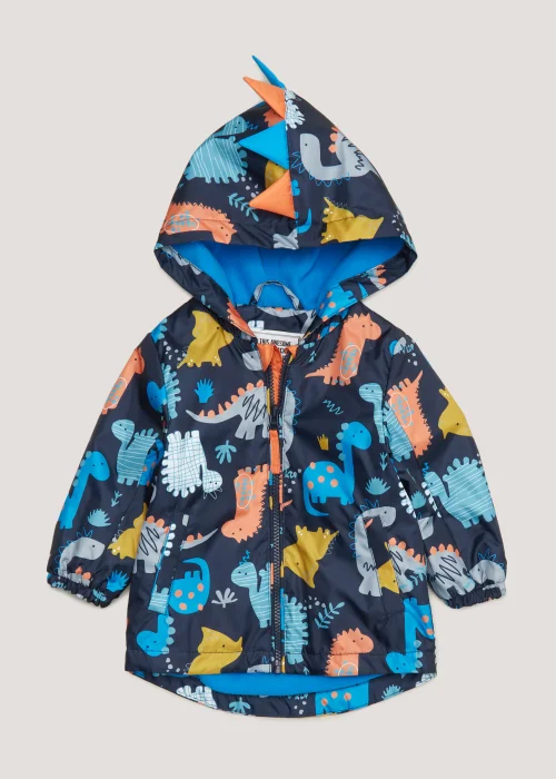 Boys Navy Dinosaur Rain Jacket (9mths-6yrs) - 2-3 Yrs Image 1