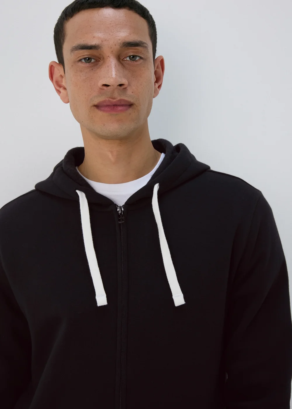 Black Essential Zip Up Hoodie - 2XL Image 3