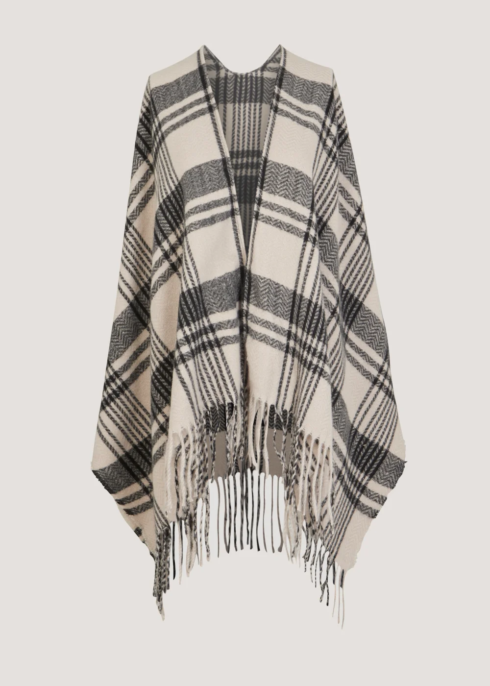 Taupe Large Border Print Shawl - One Size Image 1