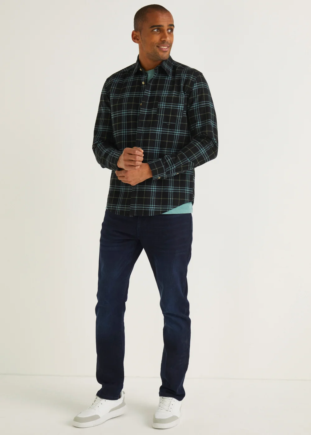 Black & Blue Check Shirt - S Image 2