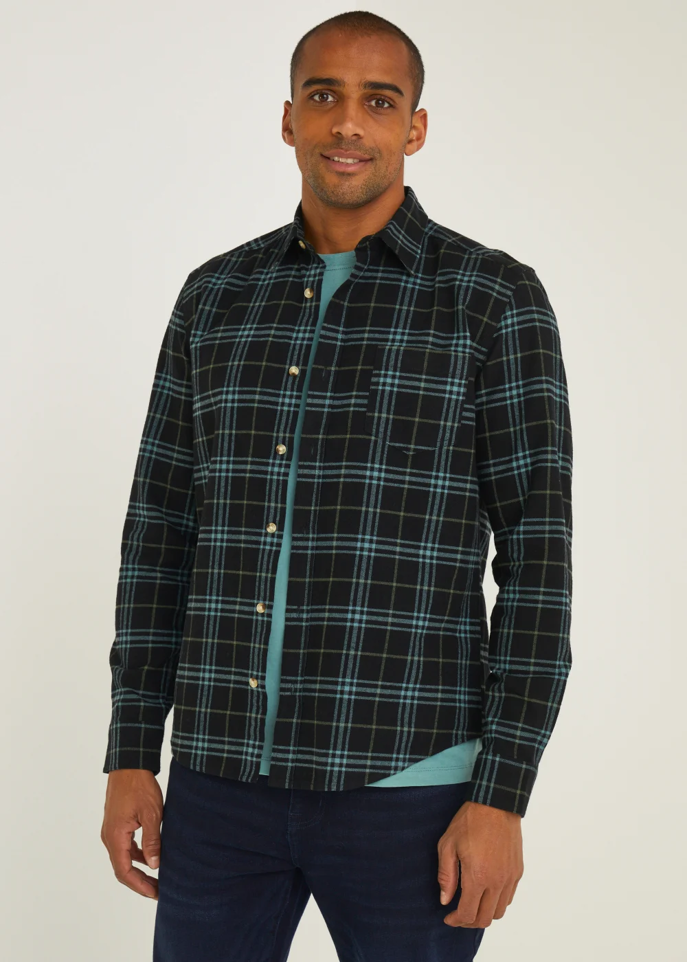 Black & Blue Check Shirt - S Image 1