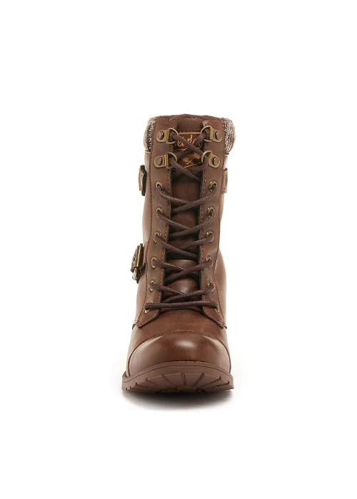 Rocket Dog Billie Brown Lace Up Boots - Size 3 Image 3