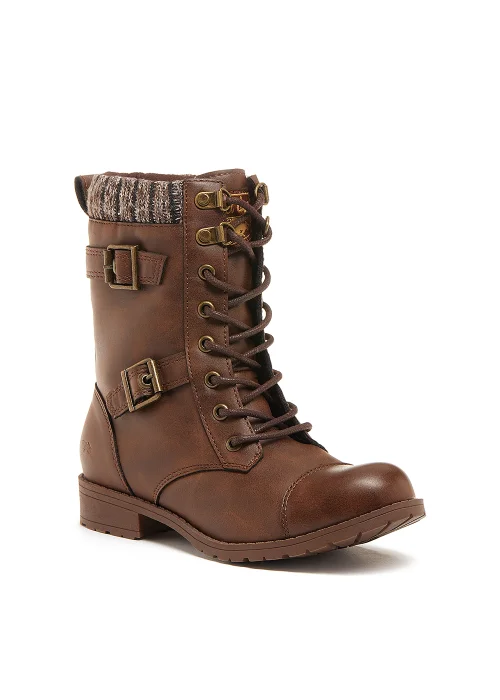 Rocket Dog Billie Brown Lace Up Boots - Size 3 Image 1