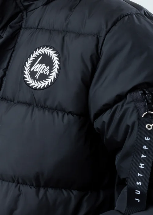 Kids HYPE. Black Faux Fur Explorer Jacket - 5-6 Yrs Image 2