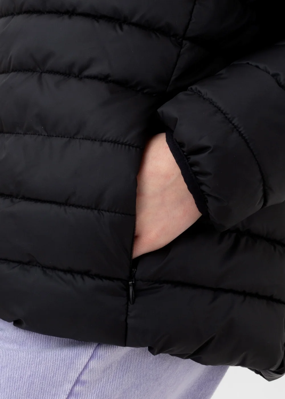 Kids HYPE. Black Lightweight Puffer Jacket - Age 5-6 Image 2