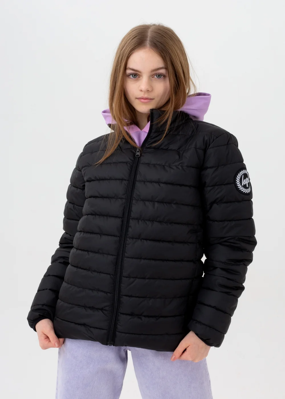 Kids HYPE. Black Lightweight Puffer Jacket - Age 5-6 Image 1