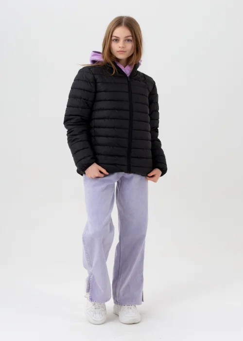 Kids HYPE. Black Lightweight Puffer Jacket - Age 5-6 Image 3