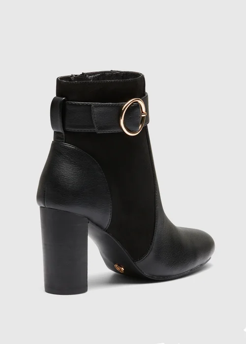 NOVO Black Kimchi Gold Buckle Ankle Boots - Size 7 Image 1