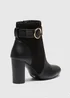 NOVO Black Kimchi Gold Buckle Ankle Boots - Size 7 Image 1