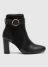 NOVO Black Kimchi Gold Buckle Ankle Boots - Size 7 Image 2