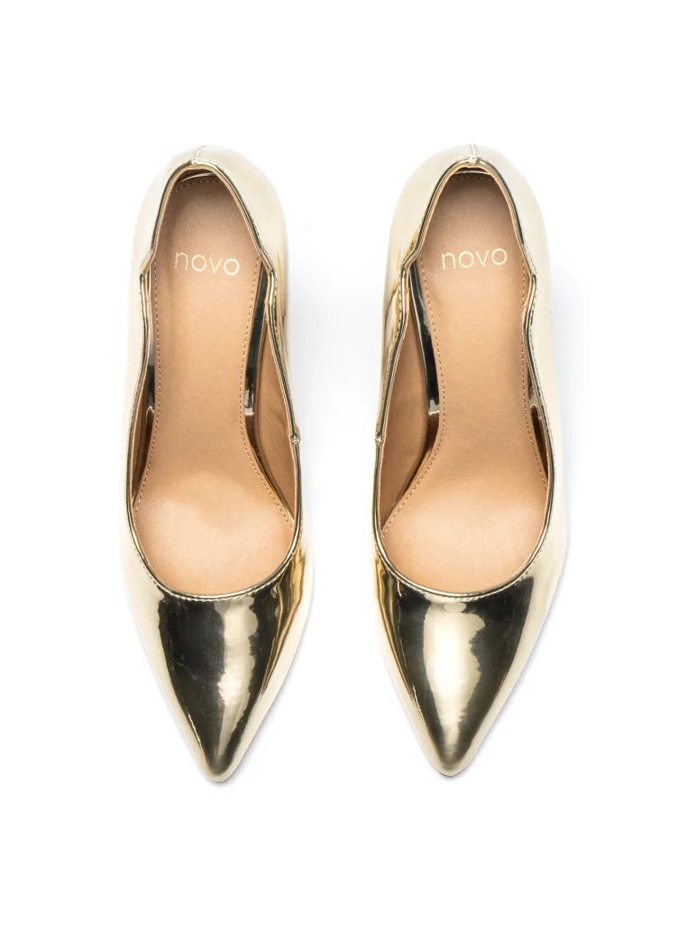 NOVO Gold Inisa Court Shoes - Size 3 Image 1