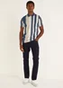 Multicoloured Stripe Half Zip Polo Shirt - S Image 5