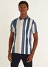 Multicoloured Stripe Half Zip Polo Shirt - S Image 1