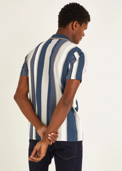 Multicoloured Stripe Half Zip Polo Shirt - S Image 2