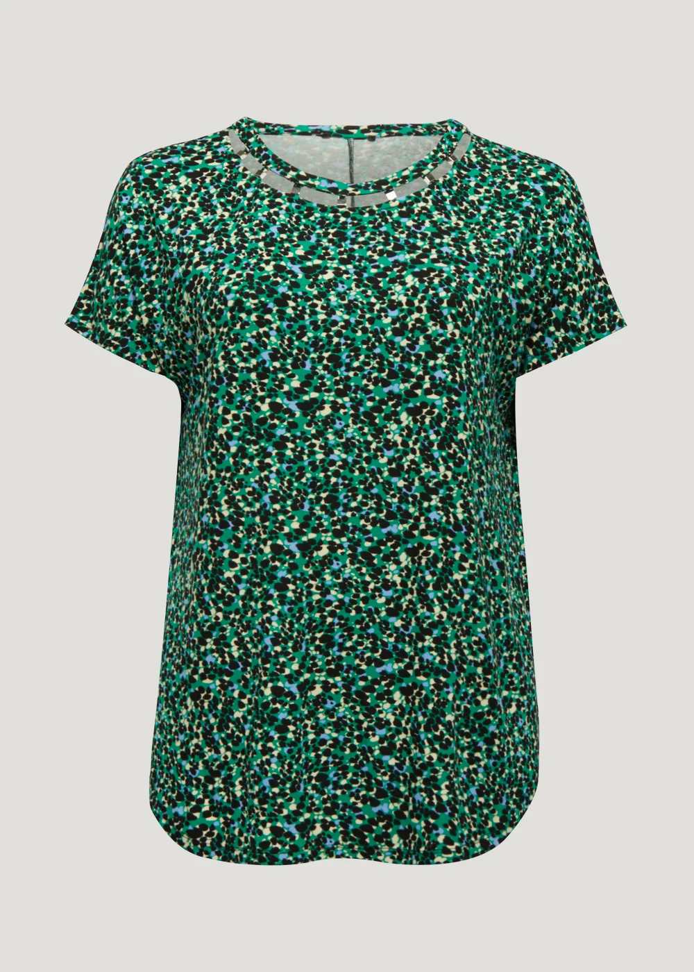 Papaya Curve Green Metal Trim V-Neck Top - Size 18 Image 5