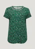 Papaya Curve Green Metal Trim V-Neck Top - Size 18 Image 5