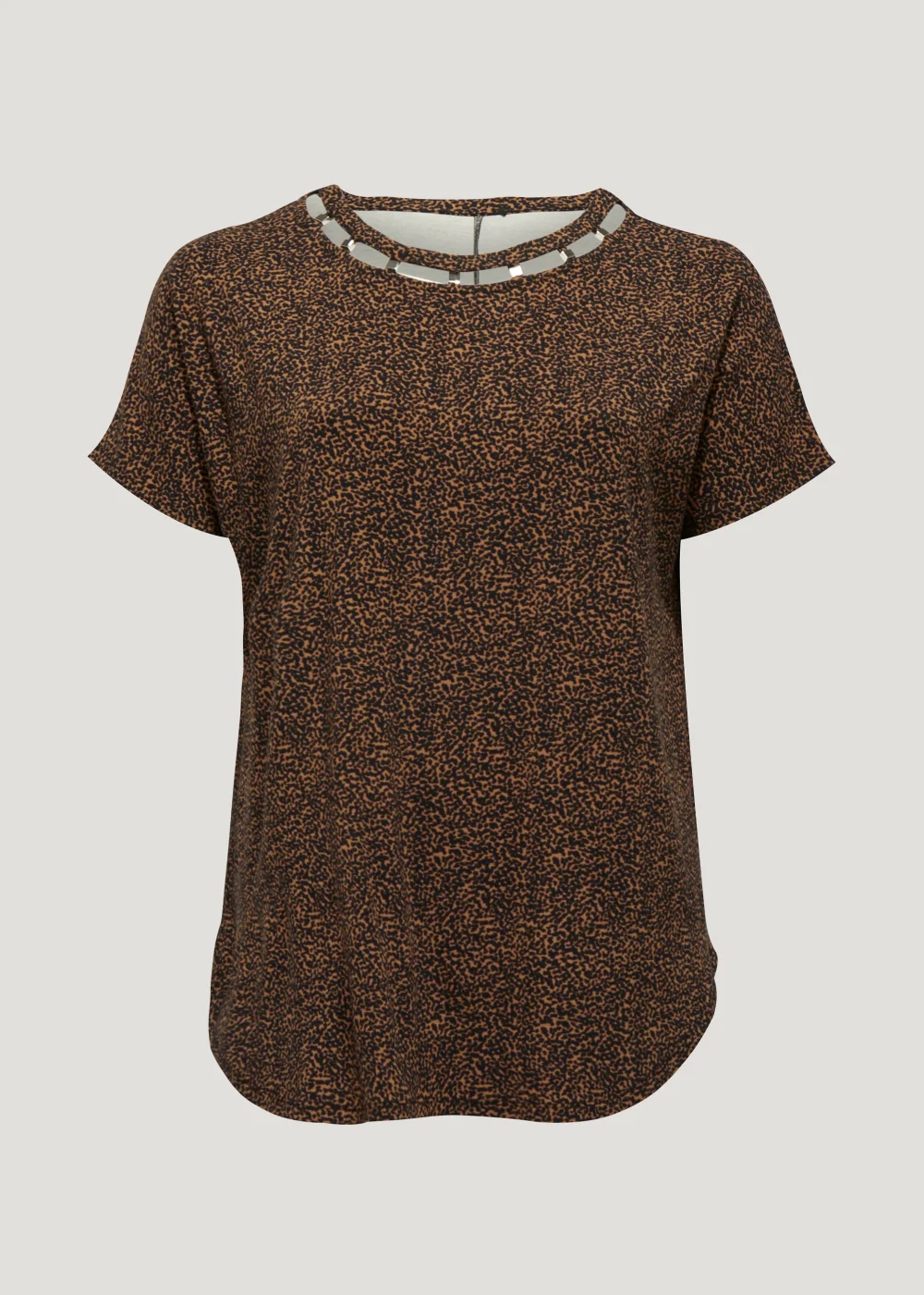 Papaya Curve Brown Metal Trim V-Neck Top - Size 18 Image 2