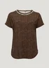 Papaya Curve Brown Metal Trim V-Neck Top - Size 18 Image 2