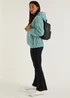 Green Half Zip Borg Hoodie - Small Image 5
