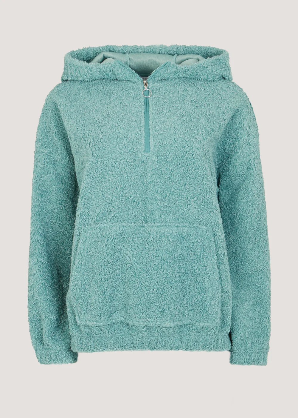 Green Half Zip Borg Hoodie - Small Image 2