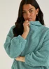 Green Half Zip Borg Hoodie - Small Image 4