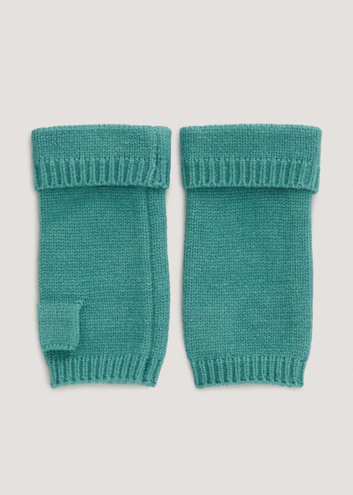 Green Fingerless Gloves - One Size Image 1