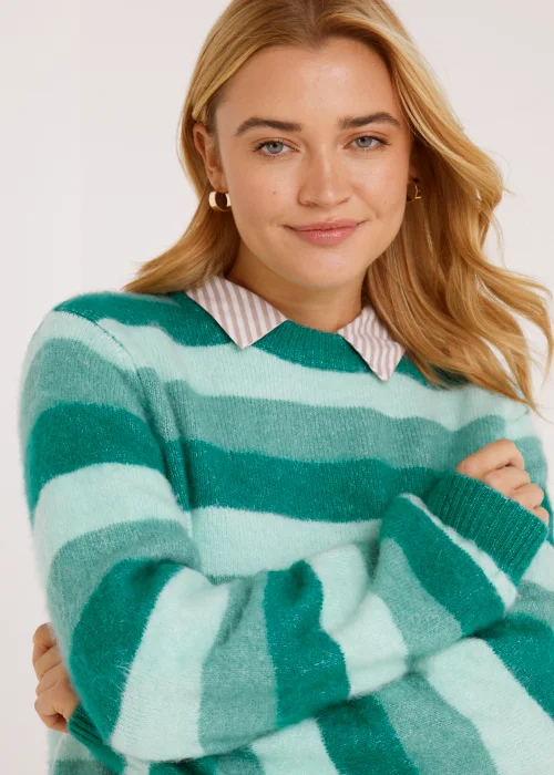 Green Stripe Jumper - S Image 2