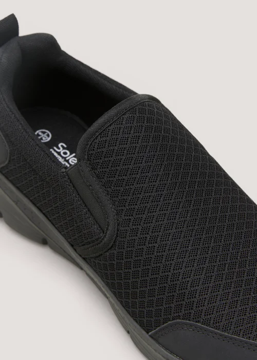 Soleflex Black Mesh Slip On Trainers - 6 Image 2