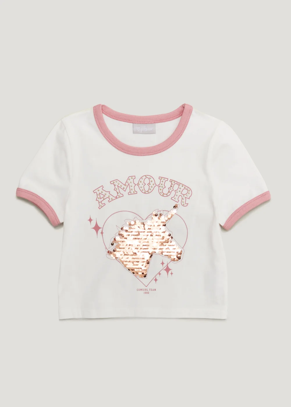 Kids Pink Unicorn T-Shirt (4-13yrs) - Age 4 Years Image 1