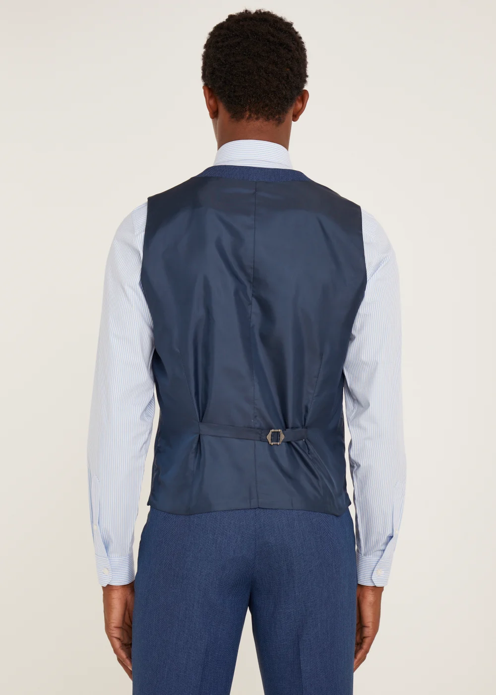 Taylor & Wright Douglas Blue Tailored Fit Suit Waistcoat - Small Image 2