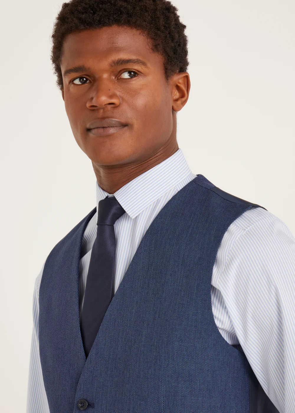 Taylor & Wright Douglas Blue Tailored Fit Suit Waistcoat - Small Image 5
