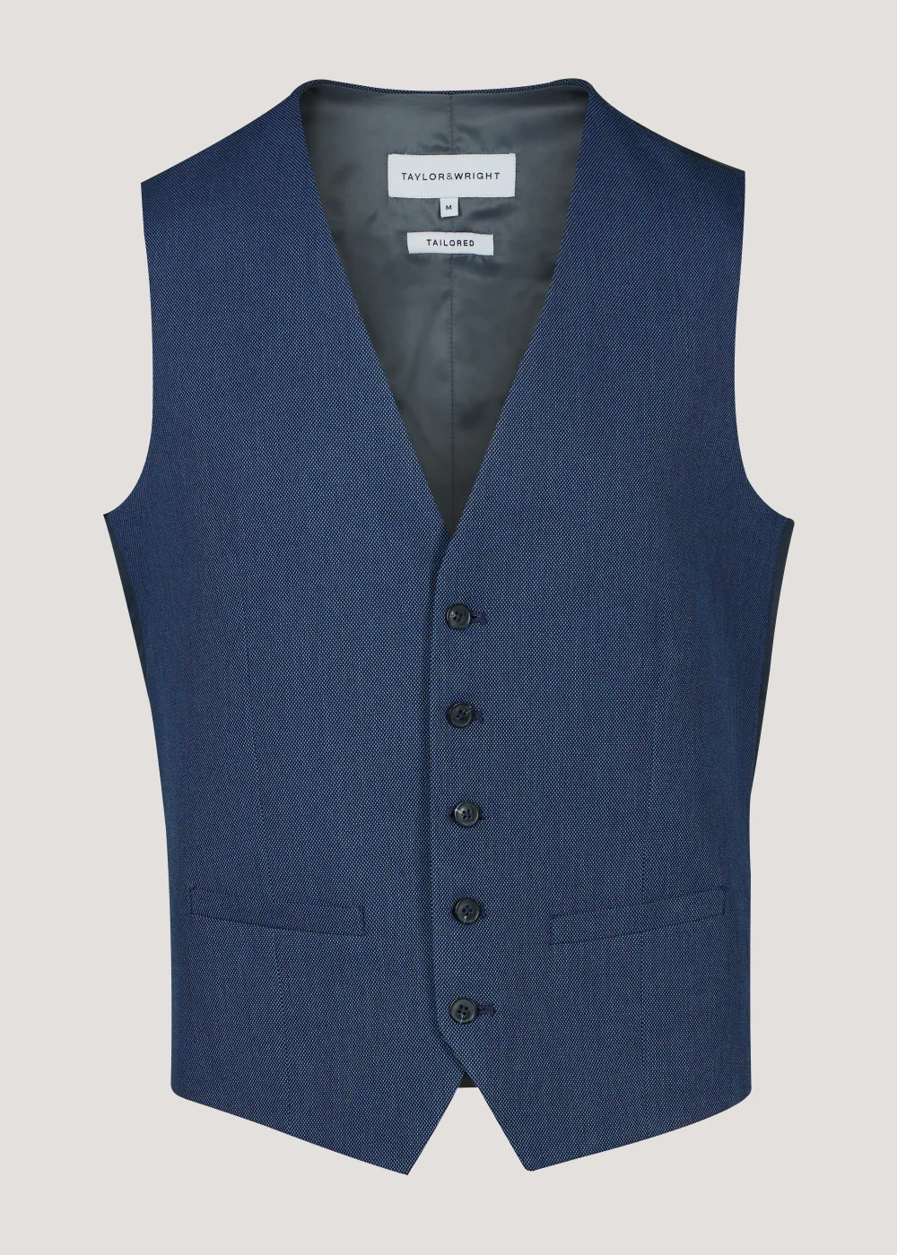 Taylor & Wright Douglas Blue Tailored Fit Suit Waistcoat - Small Image 6
