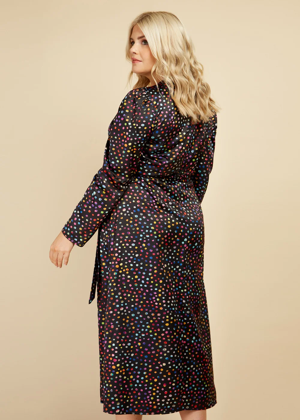 Little Mistress Black Spot Midaxi Dress - Size 12 Image 3