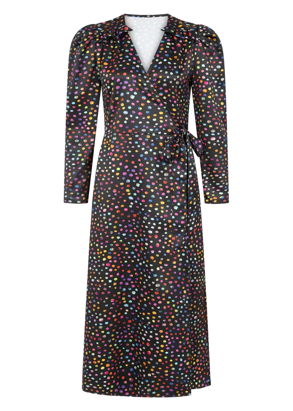 Little Mistress Black Spot Midaxi Dress - Size 12 Image 2