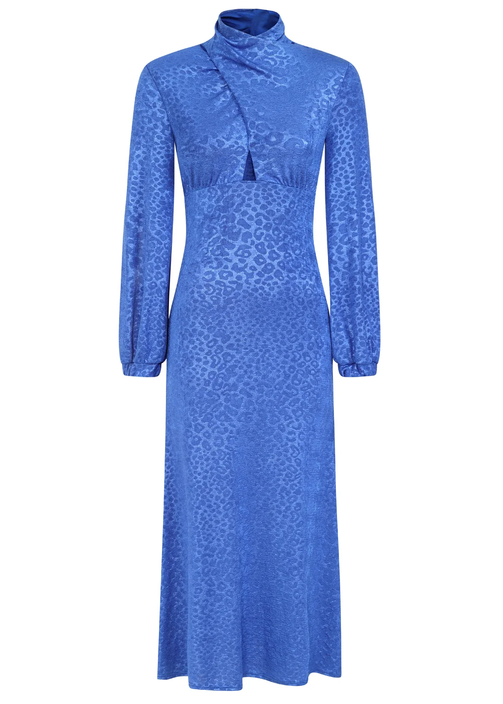 Little Mistress Blue Leopard Print Midaxi Dress - Size 10 Image 2