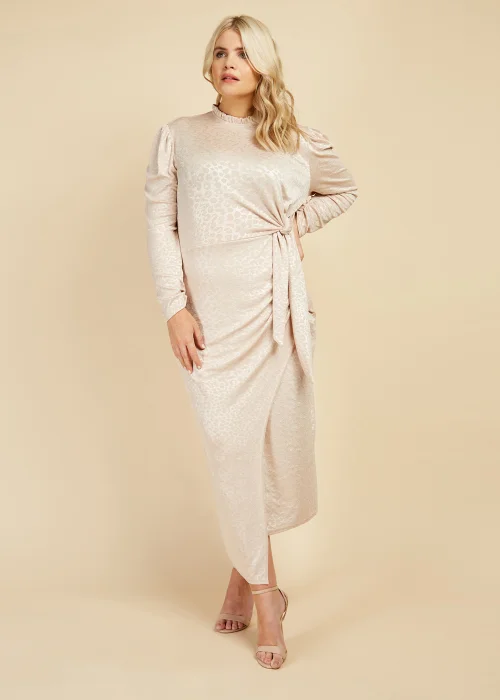 Little Mistress Stone Tie Waist Midi Dress - 14 Image 3