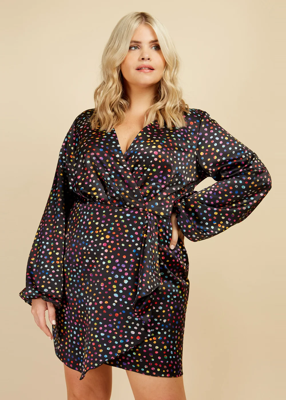Little Mistress Black Spot Mini Dress - 8 Image 4