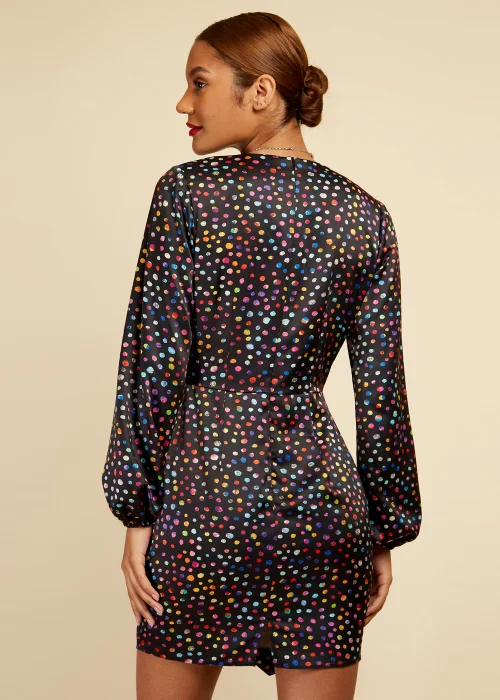 Little Mistress Black Spot Mini Dress - 8 Image 3
