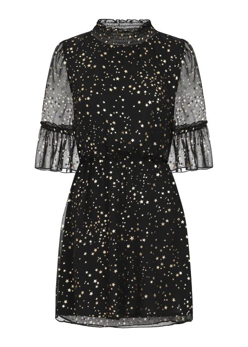 Little Mistress Black Star Print Mini Dress - 10 Image 2