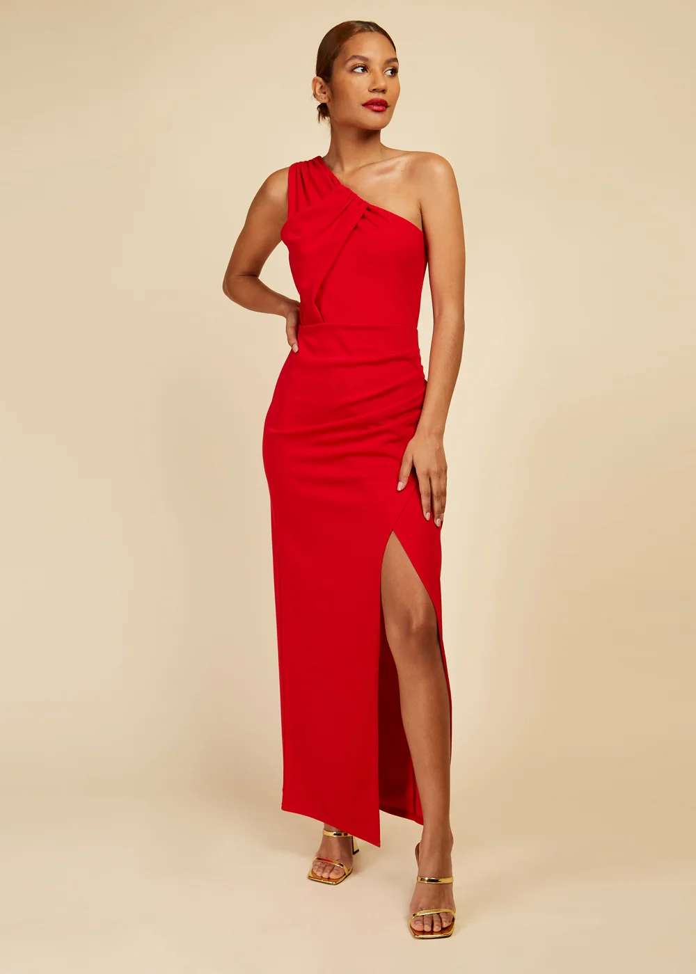 little mistress red maxi dress Little Mistress Red One Shoulder Maxi Dress - 6