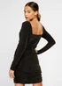 Girls on Film Black Sparkle Ruched Mini Dress - 10 Image 4