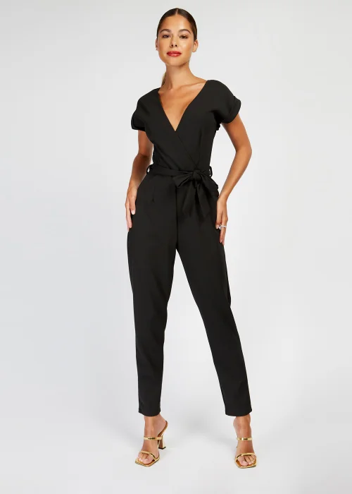 Girls on Film by Dani Dyer Black Mock Wrap Jumpsuit - 10 Image 1