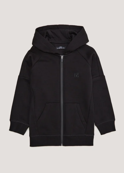 Boys Black Waffle Zip Up Hoodie (4-15yrs) - 4 Yrs Image 1