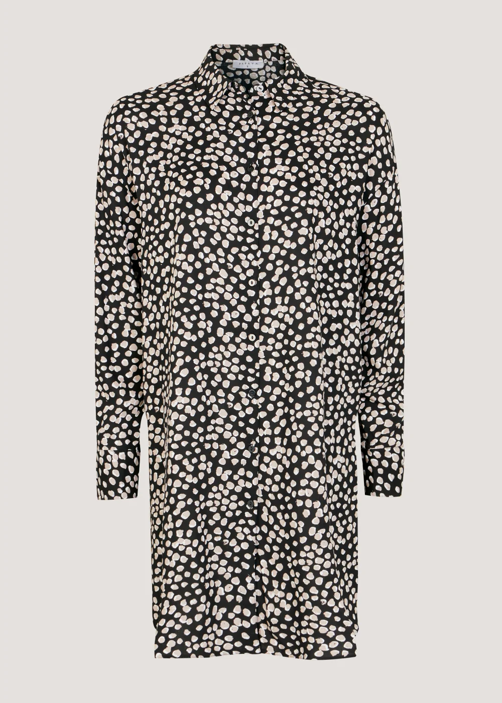 Black Print Longline Shirt - Size 8 Image 1