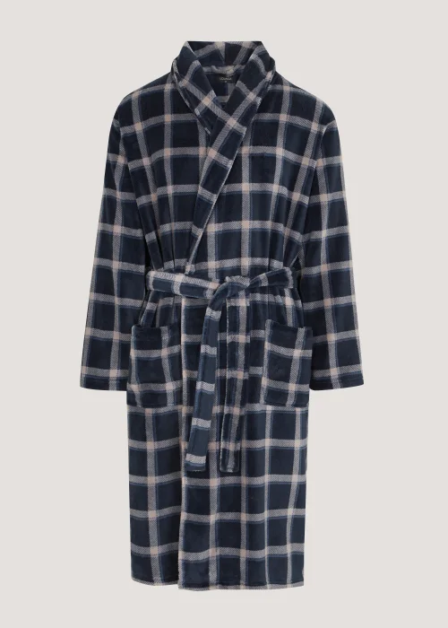 Navy Check Dressing Gown - Small Image 2