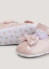 Pink Bow Soft Sole Baby Shoes (Newborn-18mths) - Age 0 - 3 Months Image 2