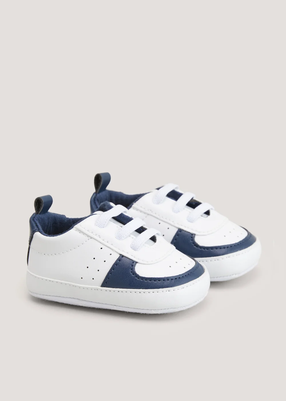 White Soft Sole Baby Trainers (Newborn-18mths) - Age 0 - 3 Months Image 1